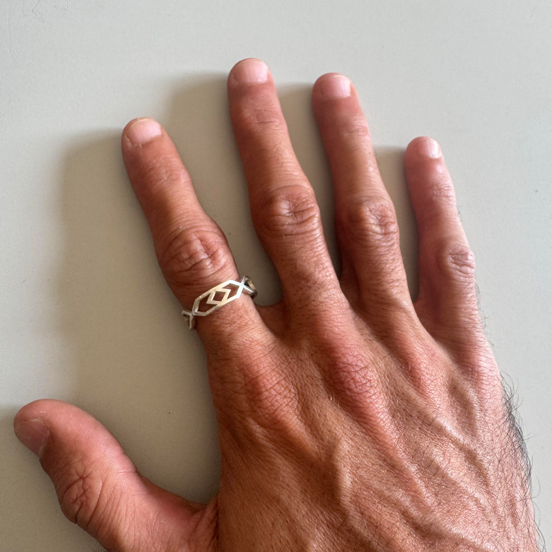 טבעת עין כסף